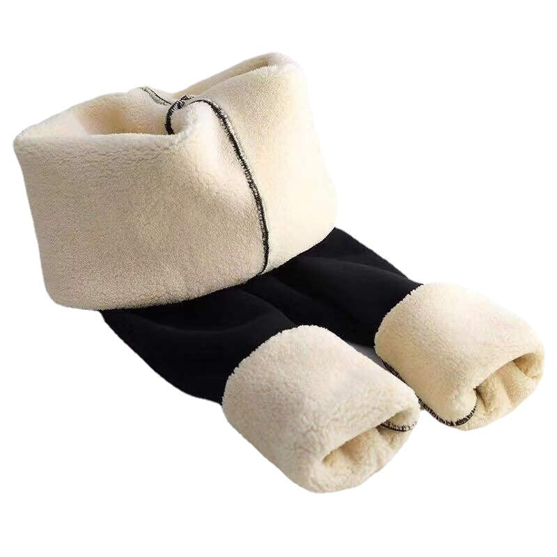 Fleece Lined Leather Label Leggings for Women