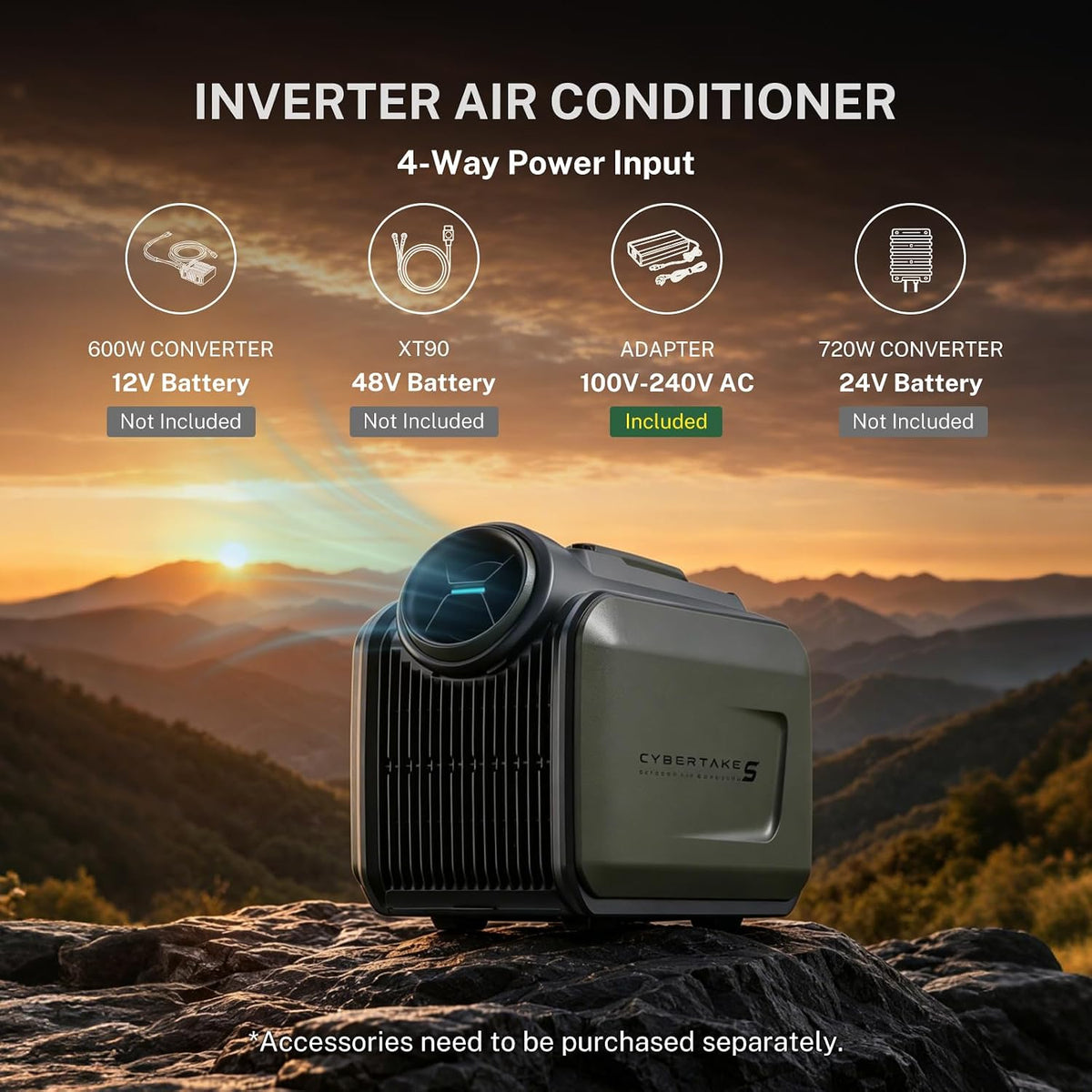 Cybertake S1 Pro Portable Camping Air Conditioner, 4100 BTU