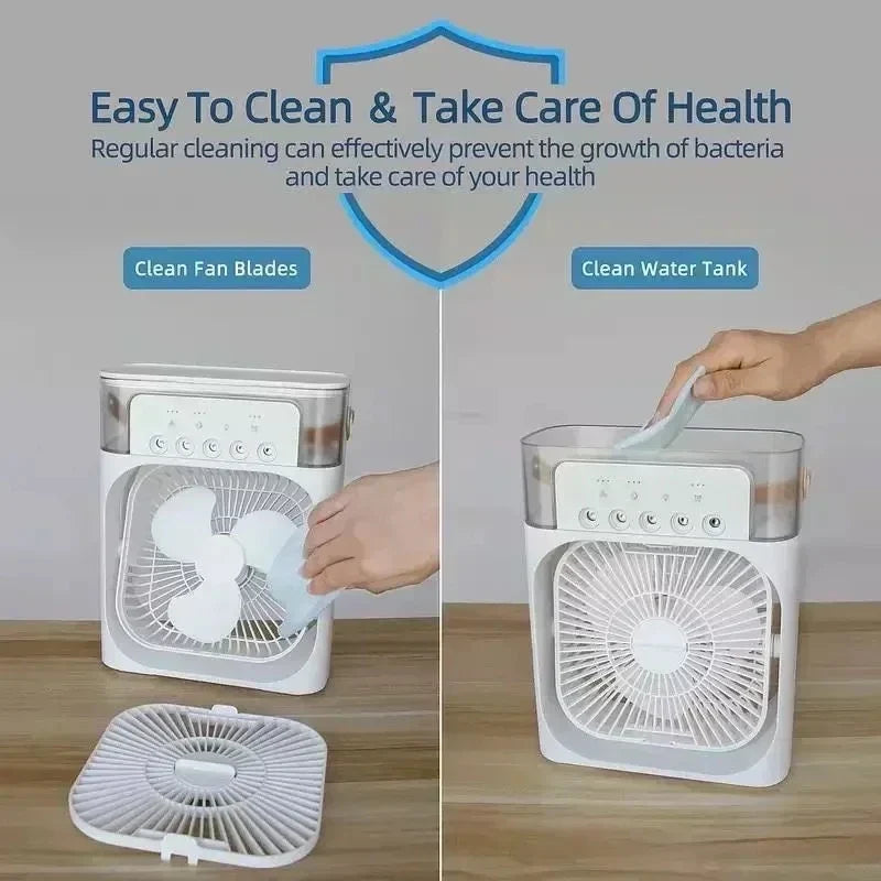 CoolMist™  3-in-1 Portable Air Cooler | Personal Cooling Fan, Humidifier & LED Night Light | USB Desktop Mini Air Conditioner