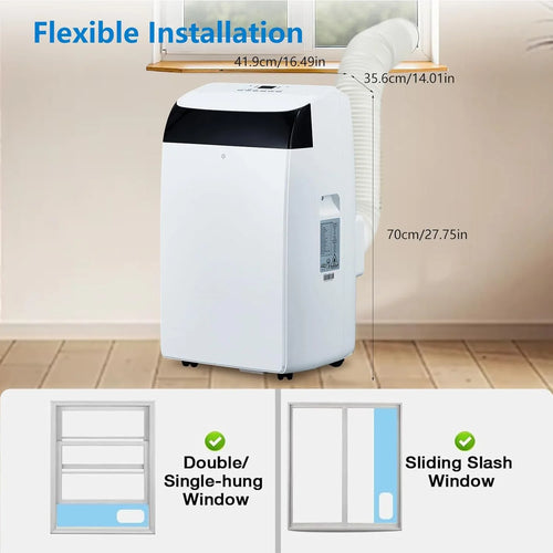 14000 BTU Portable Air Conditioners, 3-In-1 Free Standing Cooling AC Unit With Fan, Dehumidifier, Remote Control, Sleep Mode