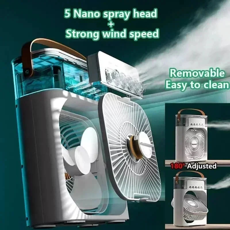 CoolMist™  3-in-1 Portable Air Cooler | Personal Cooling Fan, Humidifier & LED Night Light | USB Desktop Mini Air Conditioner
