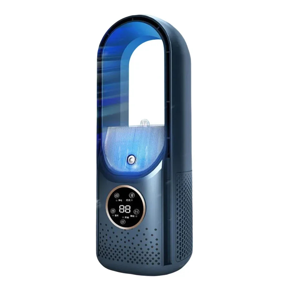 Portable Mini Air Conditioner USB Air Cooler Fan Bladeless 6 Speed Silent Cooling Fan with Timer Desktop Personal Space Cooler