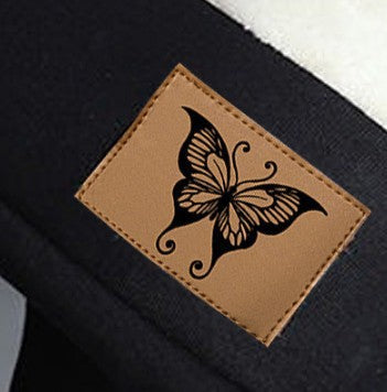 Fleece Lined Leather Label Leggings for Women